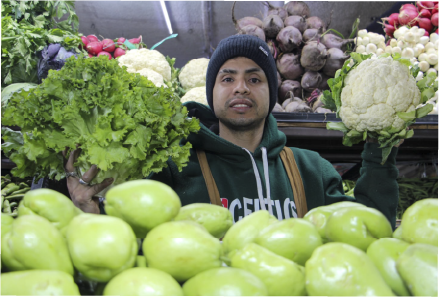Verduras en exhibición